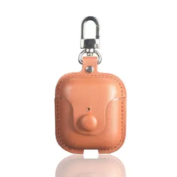 

Leather Case for Realme Buds Air Portable Protective Shell Cover with Key Chain 28TE