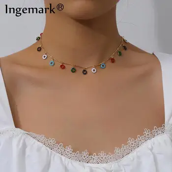 

Boho Women Rainbow Color Sequin Chain Necklace Bijoux Collares Small Tassel Choker Necklaces Women Jewelry Collier Femme 2020