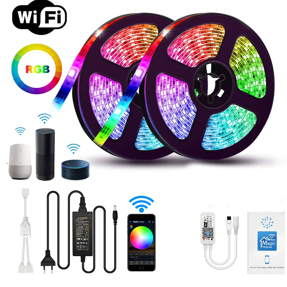 1m 2m и формирующая листы для кровли 4 м 5 10 12V Мини WI FI RGB/RGBW/RGBWW светодиодные полосы 5050