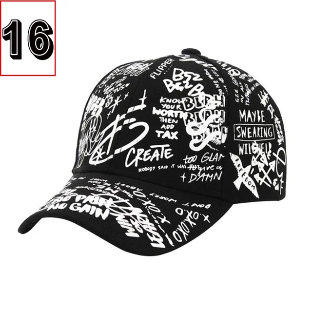38 Styles Hot Graffiti Baseball Cap Women’s Hat Summer Sun Hat Cotton Men’s Baseball Cap Sports Cap Golf Cap Gorras Hombre 16