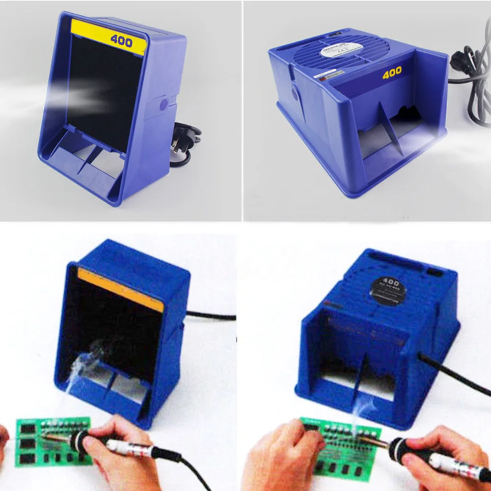 Soldering Iron Weldings Exhaust Smoke Absorber Fume Extractor Fan Air Filter 220V W/Sponge