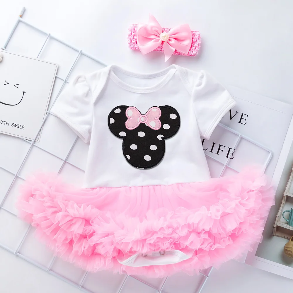 3Infant Girl Rompers Dress Baby Girls Birthday Clothes Sets Outfits 2pcs Newborn Cotton Tutu Jumpsuit Party Clothes