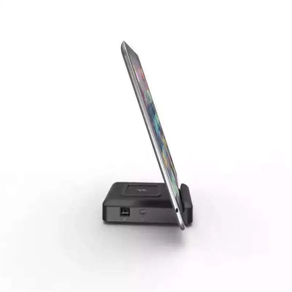 Пластик G900 3 в 1 4000 мАч двойной usb порт банк питания Qi Беспроводное зарядное устройство с подставкой Держатель для мобильного телефона планшета
