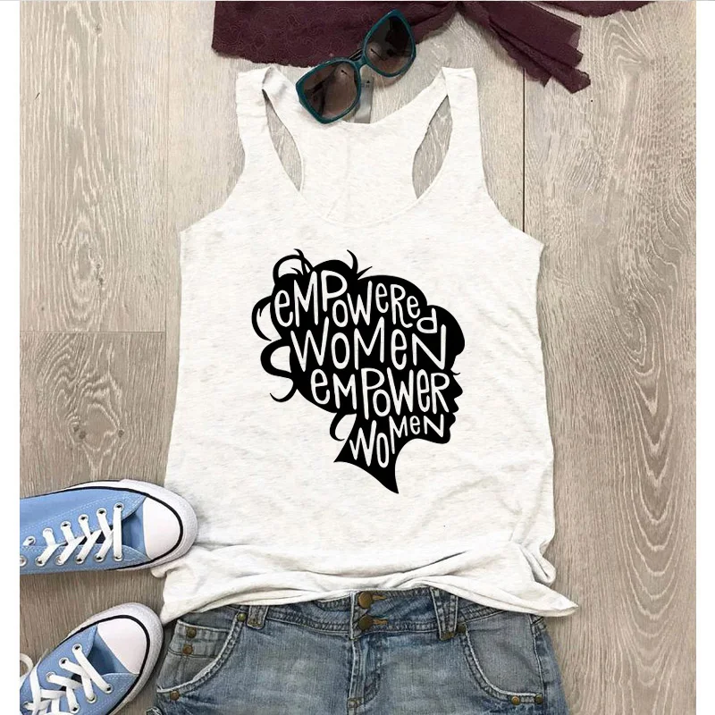 

Стильный повседневный жилет Racerback Graphic Tumblr Girl Power со слоганом, винтажная рубашка, майка, жилет Em power ed, женские майки Em power