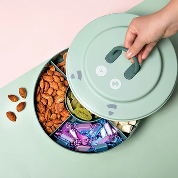 

Durable Serving Tray With Lid Nuts Modern Wedding Dining Room Party Home Decor Candy Snack Kitchen Restaurant Multi Sectional PP