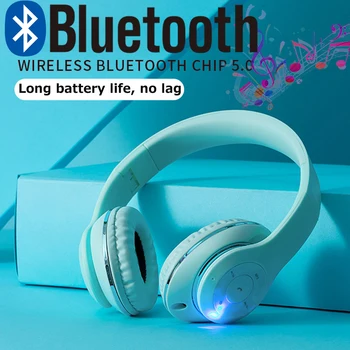 

Wireless Bluetooth 5.0 Headphone Hifi Stereo Headset Music Earphone support TF Card with Mic Portable Folding Headphones