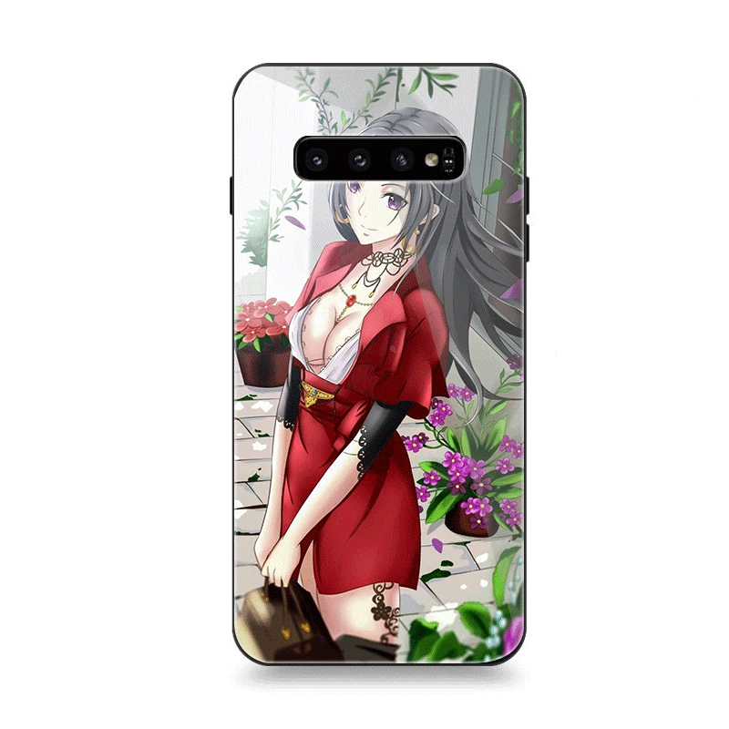 Чехол Стекло для samsung A70 A50 A30 A40 A20 A60 A10 S7 край S8 S9 S10 Plus Note 8 9 крышка Cattleya Бодлер фиолетовый Evergarden - Цвет: G7