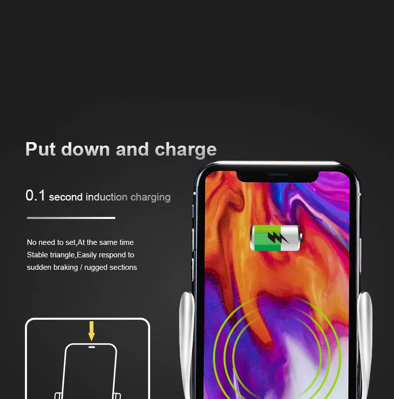 AOXIN 10 Вт Qi Быстрая зарядка автомобильный держатель телефона для iPhone Xs Max XR X samsung S10 S9 интеллектуальное Беспроводное зарядное устройство