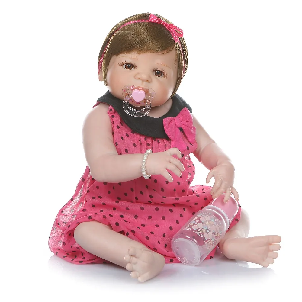 NPK 56 см bebe кукла для новорожденных, для девочек мизинец Сладкая Виктория полное тело силиконовая Ванна игрушка ручная детальная paiting обучающая игрушка