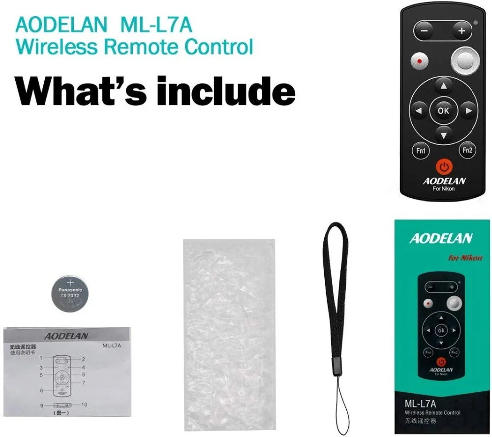 AODELAN ML-L7A Bluetooth камера Пульт дистанционного управления спуска затвора для Nikon COOLPIX B600, A1000, P1000. Replaces Nikon ML-L7