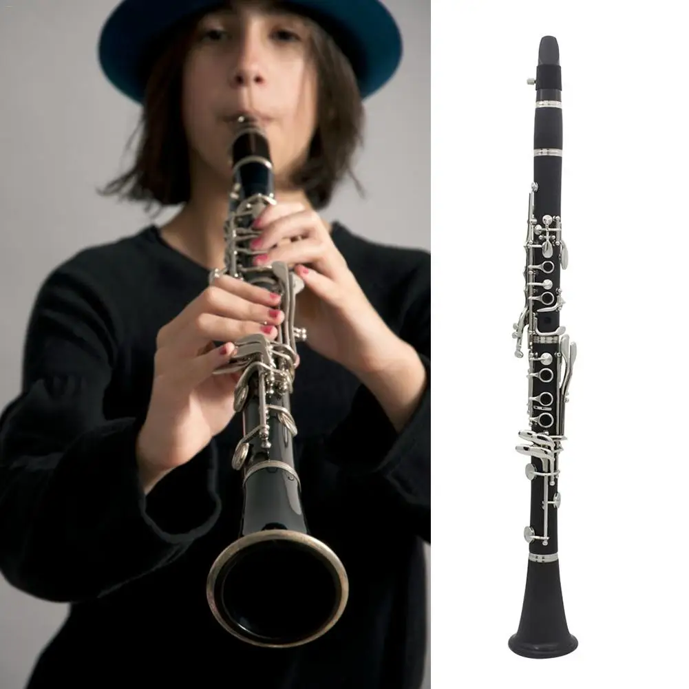 

Prodige Bb Clarinet 17 Keys B Flat Musical Instruments High Qualiey Bakelite Tube Nickel Plated Clarinet