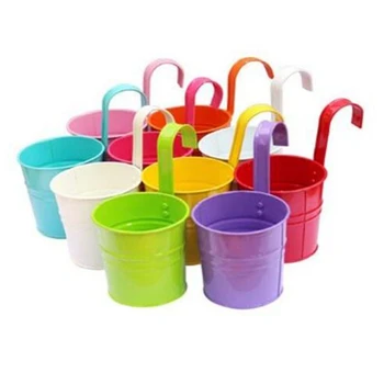 

10Pcs Metal Hanging Flower Pot Hook Wall Removable Iron Garden Basket