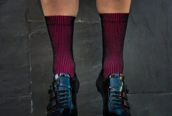 

Two in One Color Sports Cycling Socks Men Women Black Outside Pink Inside Running Road Bicycle Socks Calcetines Ciclismo