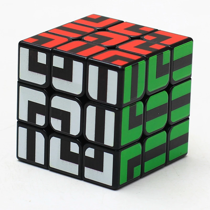 Z-cube лабиринт тип 3x3x3 волшебный куб головоломка интеллектуальные Подарочные игрушки для детей черная наклейка странная форма для детских игрушек - Цвет: Белый