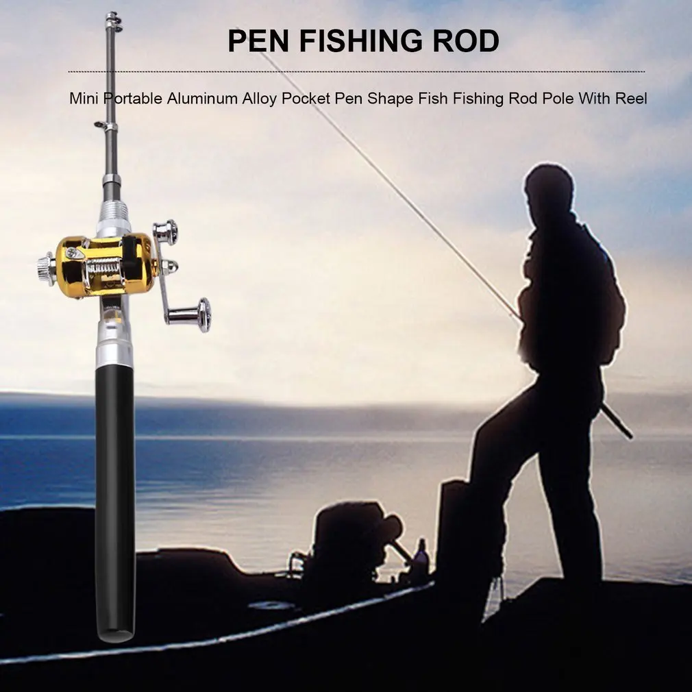 OUTAD Super Lightweight Portable Pen Rod Fishing Set Mini Telescopic Fishing Rod Pole+ Reel Pocket Fishing Reel Accessories