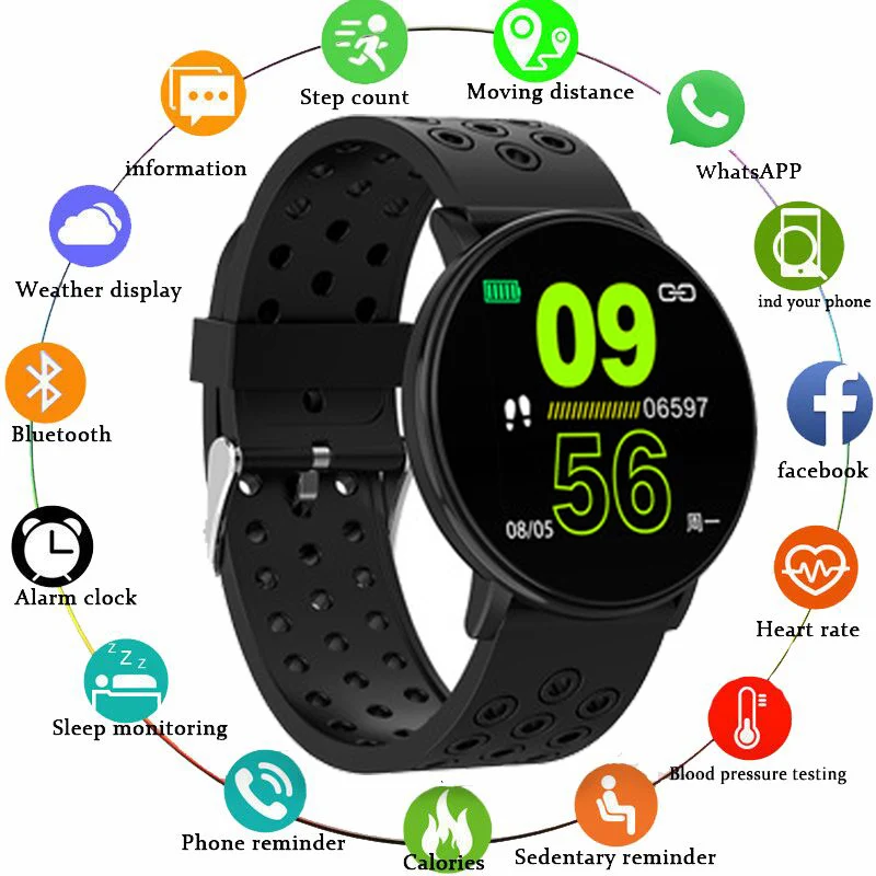 

W8 Plus IPS 2.5D Screen Custom Dial Dynamic Heart Rate Sport Message Push bluetooth Magnetic Dock Clamp Charger Smart Watch Gift