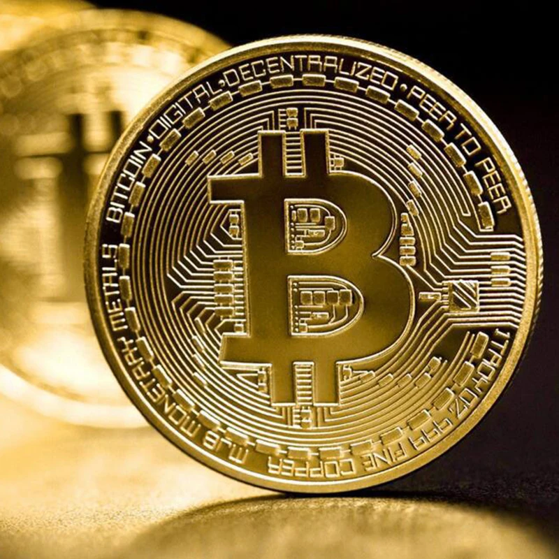 Colección artística de bitcoines, Bitcoins físicos chapados en oro, BTC, con funda de regalo, Metal físico monedas de plata de imitación antigua