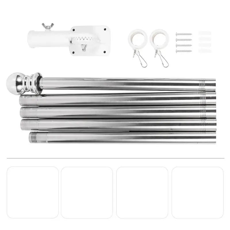 Flagpole Kit 1 Set 1.8 Meter Flag Pole with Flag Pole Holder Kit Wall Mount Flagpole for Indoor and Outdoor Use
