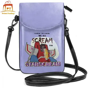 

Transformer Shoulder Bag We All Scream For Starscream Leather Bag High quality Women's Women Bags Multi Function Trendy Purse