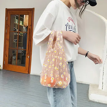 

AMELIE GALANTI 2020 summer new ins small daisy printing perspective mesh shoulder bag handbag new fashion advanced girls owned