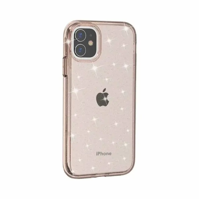 New Bling glitter Transparent armor Case For iphone 11 13 12 Pro Max X XR XSMax XS 7 8 Plus SE2 hard PC cover Protective shell Gold