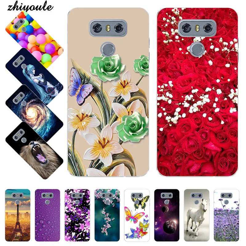 For LG G6 Case Cover 5.7&quot Clear Printing Soft TPU Back LG6 LGG6 G 6 H870DS H870 Silicone Protection Phone Coque | Мобильные