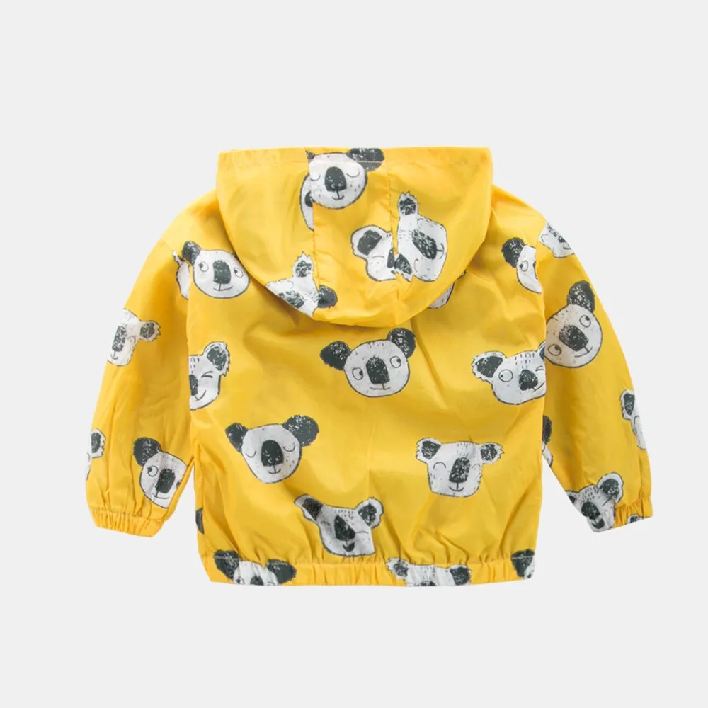 Детская ветровка Koala с капюшоном; пальто; коллекция года; модная весенне-осенняя куртка; Верхняя одежда для детей; милая Одежда для мальчиков и девочек