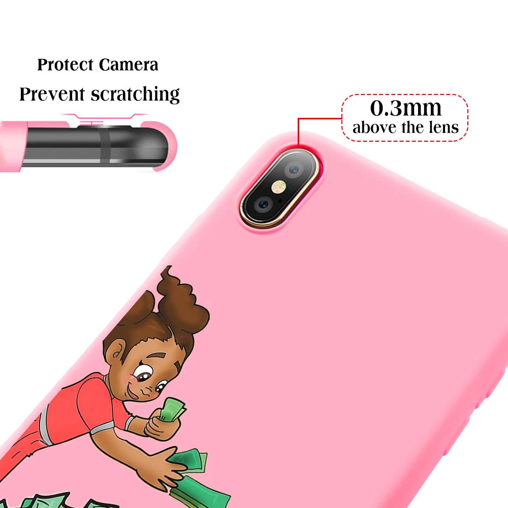 Чехол для телефона ciciber Melanin Poppin Black Girl для iPhone 11 Pro Max 7 8 6s Plus X XR XS Max матовый розовый Силиконовый ТПУ чехол s Fundas