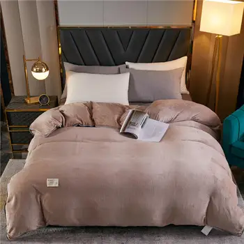 

Bonenjoy 1Pc Queen Duvet Cover for Winter King Size Quilt Covers for Double Bed Flannel Warm Solid Color Nordic Bed Covers 150