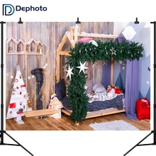 Photographic Backdrops Christmas Tree Stairs Wooden Floor fireplace Portrait Photography Backgrounds Photo Studio Shoot Props