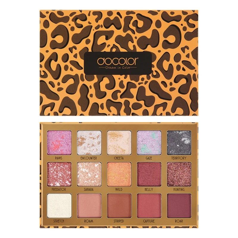 Do color 15-color Leopard палитра теней для век водостойкие стойкие цвета быстрое мерцание матовые тени для век