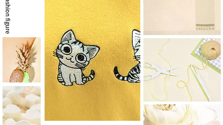 Японский стиль Kawaii Cat Вышивка пуловер свитер для женщин Осень Зима Простой базовый с круглым вырезом вязаный свитер Джемперы для женщин