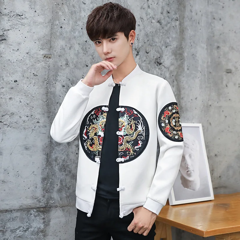 

2018 Autumn Fashion New Style Chinese-style MEN'S Coat Embroidered Casual Jacket Frog Design