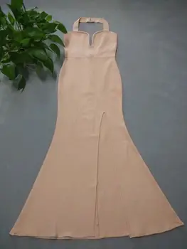 

2020 High Quality Khaki Strapless Off Shoulder Sleeveless Elegant Women Sexy Floor - Length Wholesale Night Club Wear Dress
