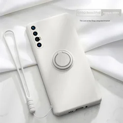 Liquid Silicone Ring Holder Shockproof Phone Case with Strap and Magnet Feature - S25plus (Silver)