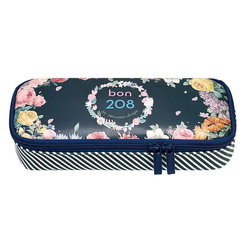 HOT-Bon208 High Capacity Pencil Case- Cute Floral Pencil Pouch Stationery Organizer Multifunction Cosmetic Makeup Bag, Perfect H