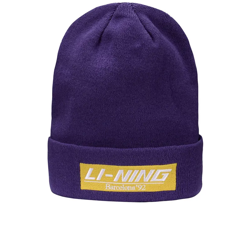 Li-Ning, унисекс, трендовая вязаная шапка, теплая, комфортная, 22,5 см, с подкладкой, спортивные шапки, шапки, AMZP036 PMM325