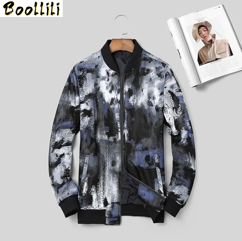 

Boollili Men's Leather Jacket Real Genuine Leather Sheepskin Coat Short Bomber Jacket Chaqueta Cuero Hombre