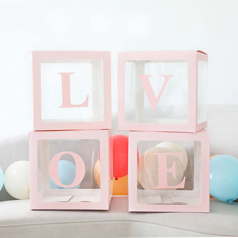 Baby Shower мальчик девочка прозрачная коробка украшение душевой кабины ребенка крещение рождение вечерние Декор картон детский душ Gif