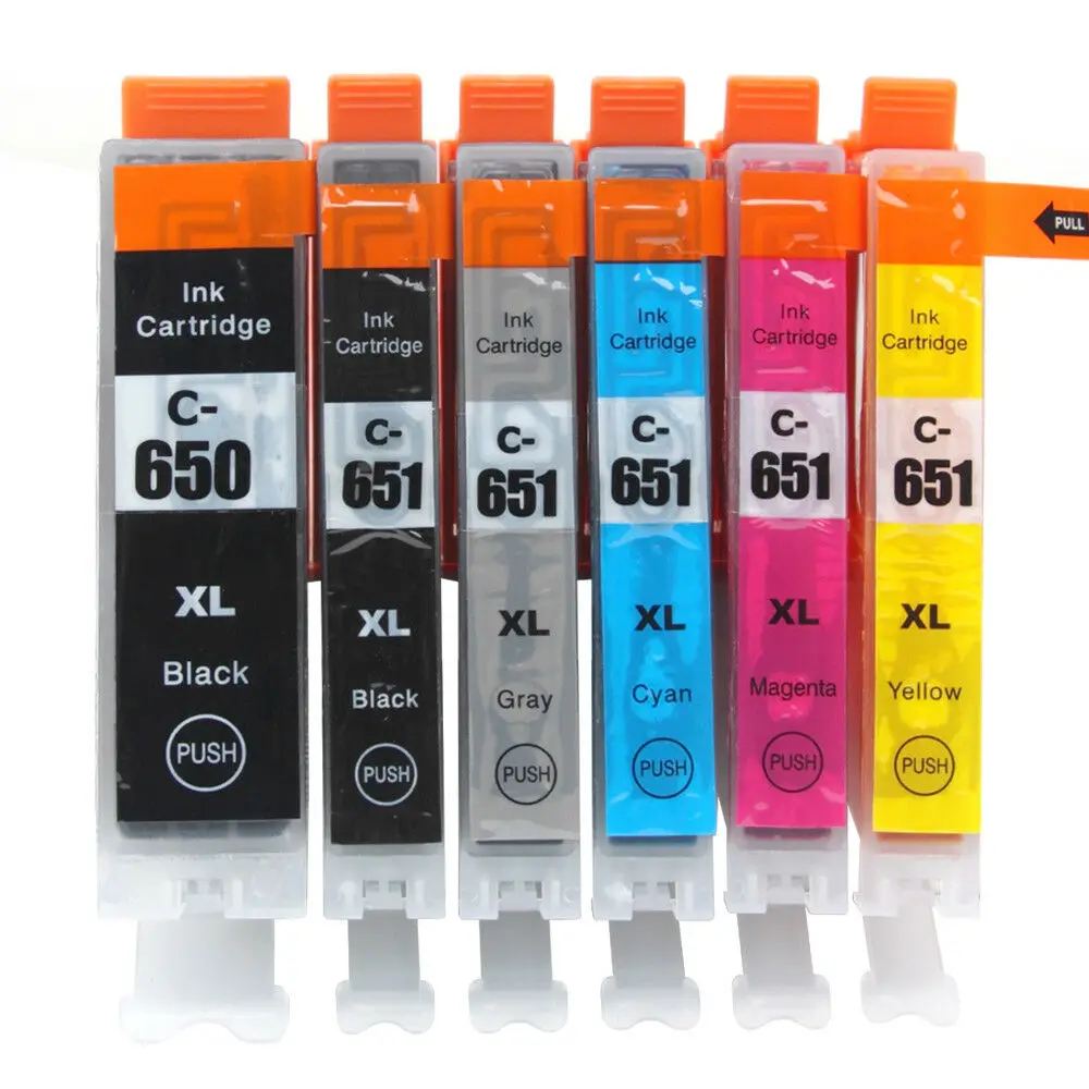 6PK совместимые чернильные картриджи PGI650 XL CLI651 XL для Canon Pixma MG5660 MG6660 принтер
