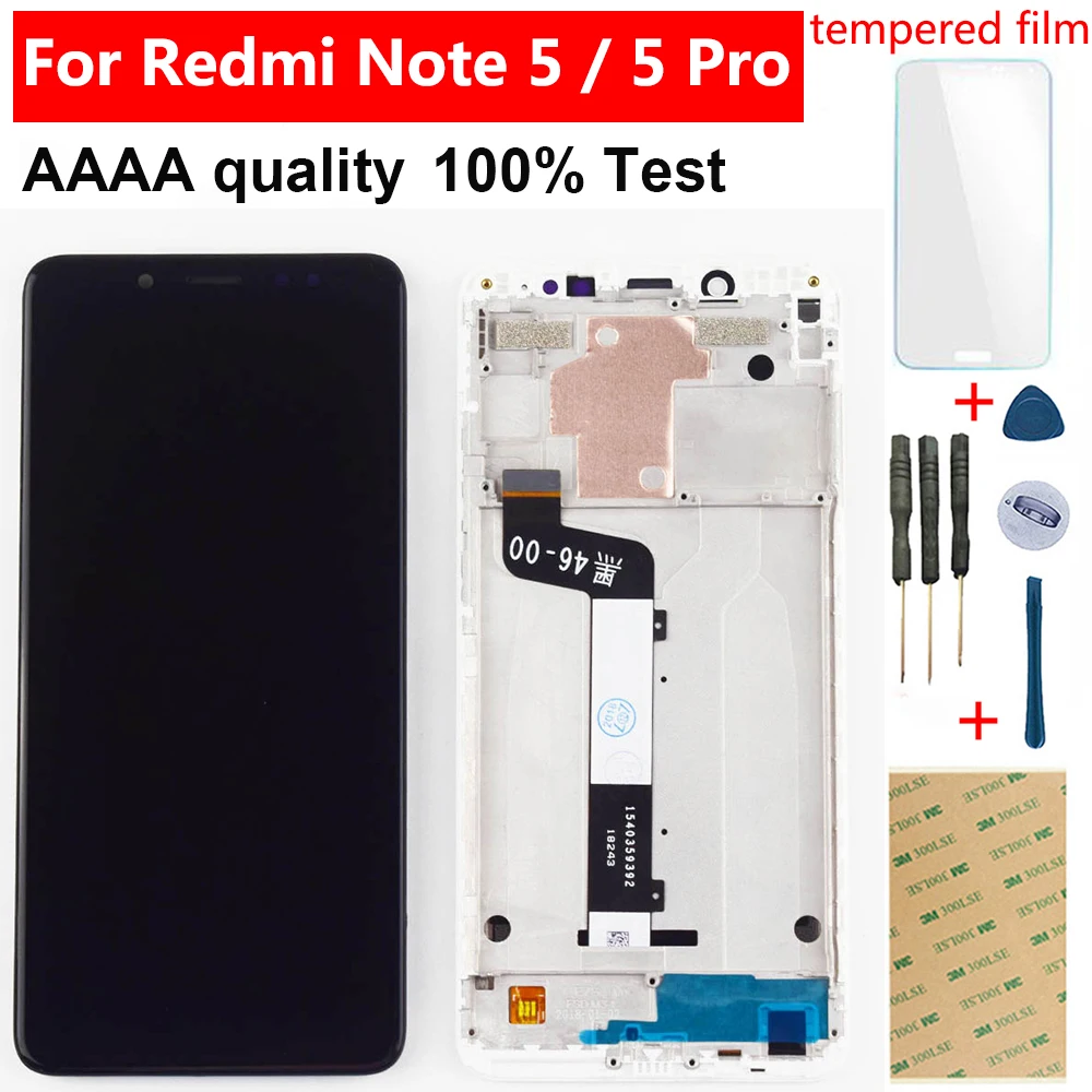 Дешево Для Xiaomi Redmi Note 5 ЖК дисплей дигитайзер сенсор стекло объектив в сборе для Xiaomi Redmi Note 5 Pro ЖК дисплей рамка