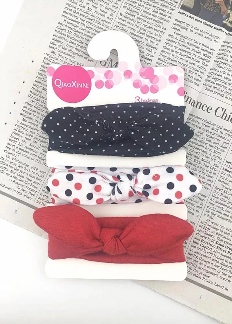 car baby accessories 3pcs/lot Baby Headbands Cotton Print Bow Newborn Turban Hairbands Toddler Kids Girl Elastic Hair Band Baby Accessories teething toys for babies