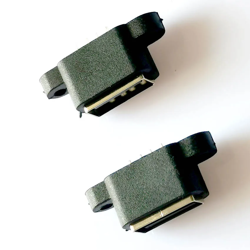 USB Plug Socket Connector Waterproof USB a female / 4P 180 degree short body with ears 10.0mm waterproof USB female seat / waterproof IP67