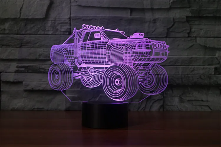 [Seven Neon] игрушечный автомобиль автобус винтажный автомобиль акриловая 7 цветов Настольная лампа 3D лампа Новинка Светодиодный Ночник светильник Сокол миллениума светильник