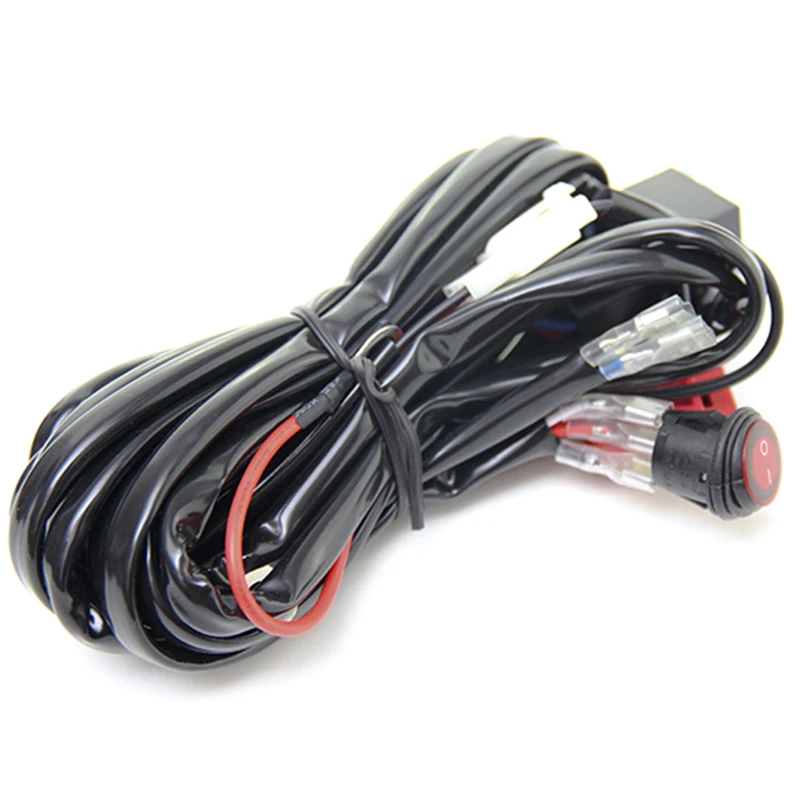 12V 40A релейный жгут проводов работы Противотуманные фары бар комплект на переключатель включения/выключения Светодиодная лампа направленного света