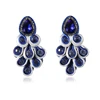 Handmade Soutache Drop earrings weaving blue black and white Rhinestone decoration women's jewelry beautiful earring Design new 1