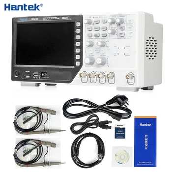 Hantek-multímetro Digital DSO4102C, Osciloscopio con USB 100MHz, 2 canales, pantalla LCD, generador portátil de forma de onda