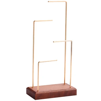 

Ring Display Holder Pendant Earrings Display Stand Metal Stick Solid Wood Jewelry Display Stand