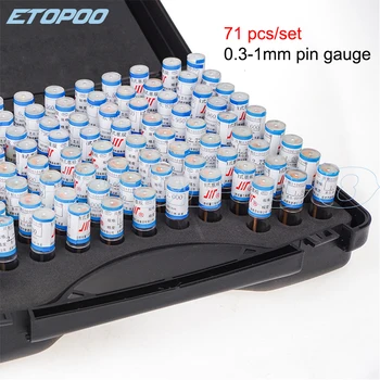 

0.1-1mm 91pcs/box Precision Steel Pin Gauge 0.3-1 step 0.01mm Smooth Plug Gauge Hole Gauge set pin Measuring Tool