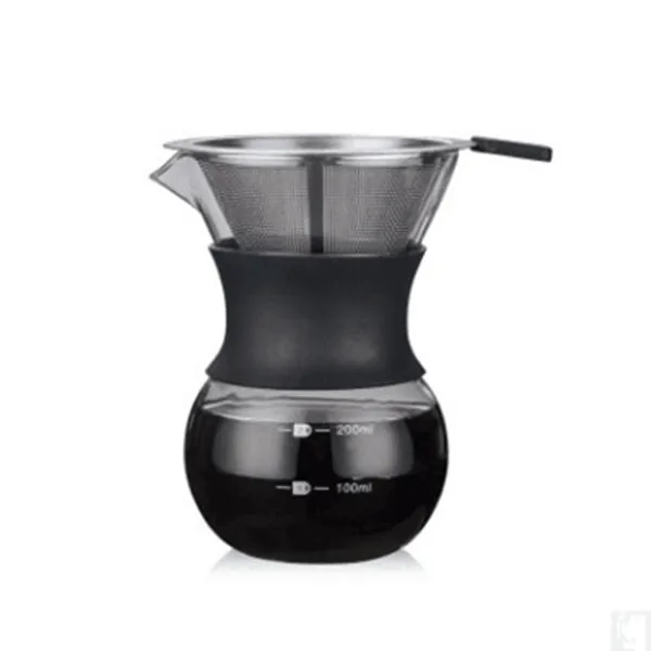 200ml Have Filter 1 шт 1000 мл стеклянный кофейник капельница Moka чайник Перколятор бариста инструменты эспрессо ручной чайник с нержавеющей сталью - Цвет: 200ml Have Filter